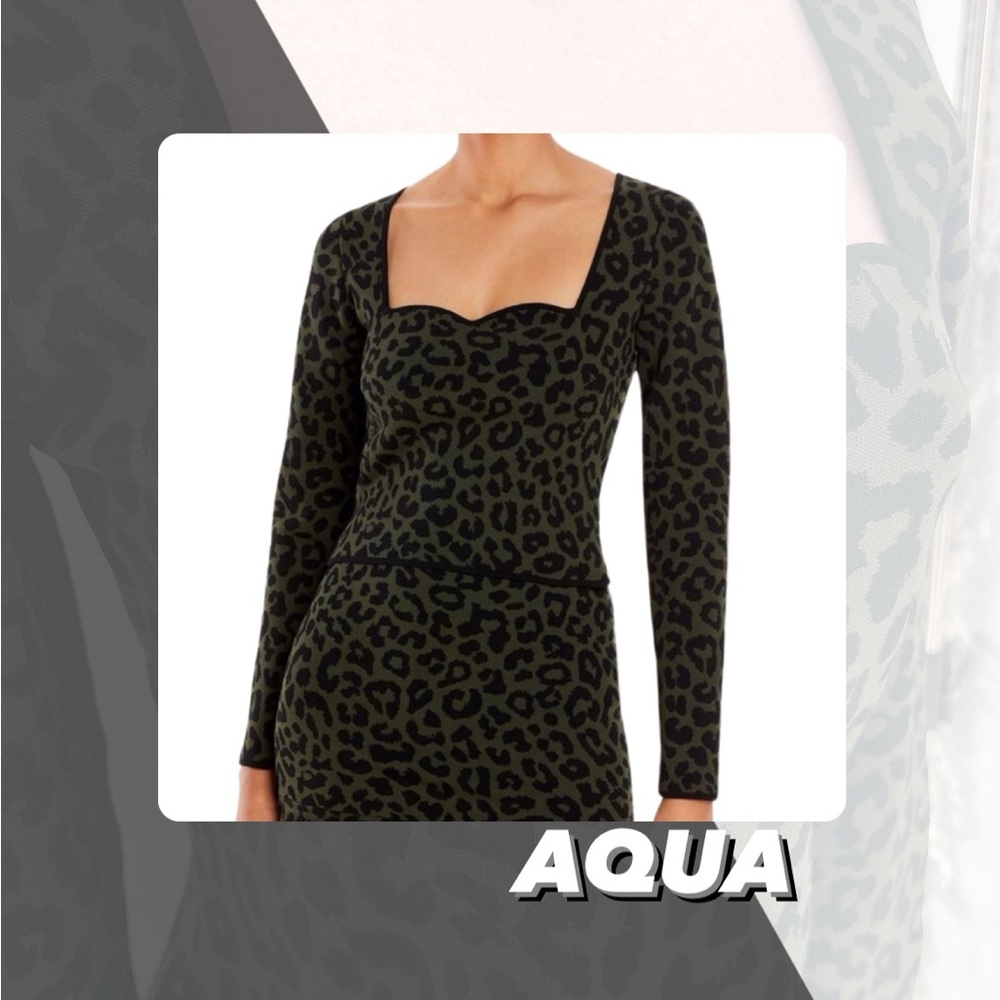 NWT Aqua Animal Print Jacquard Sweater